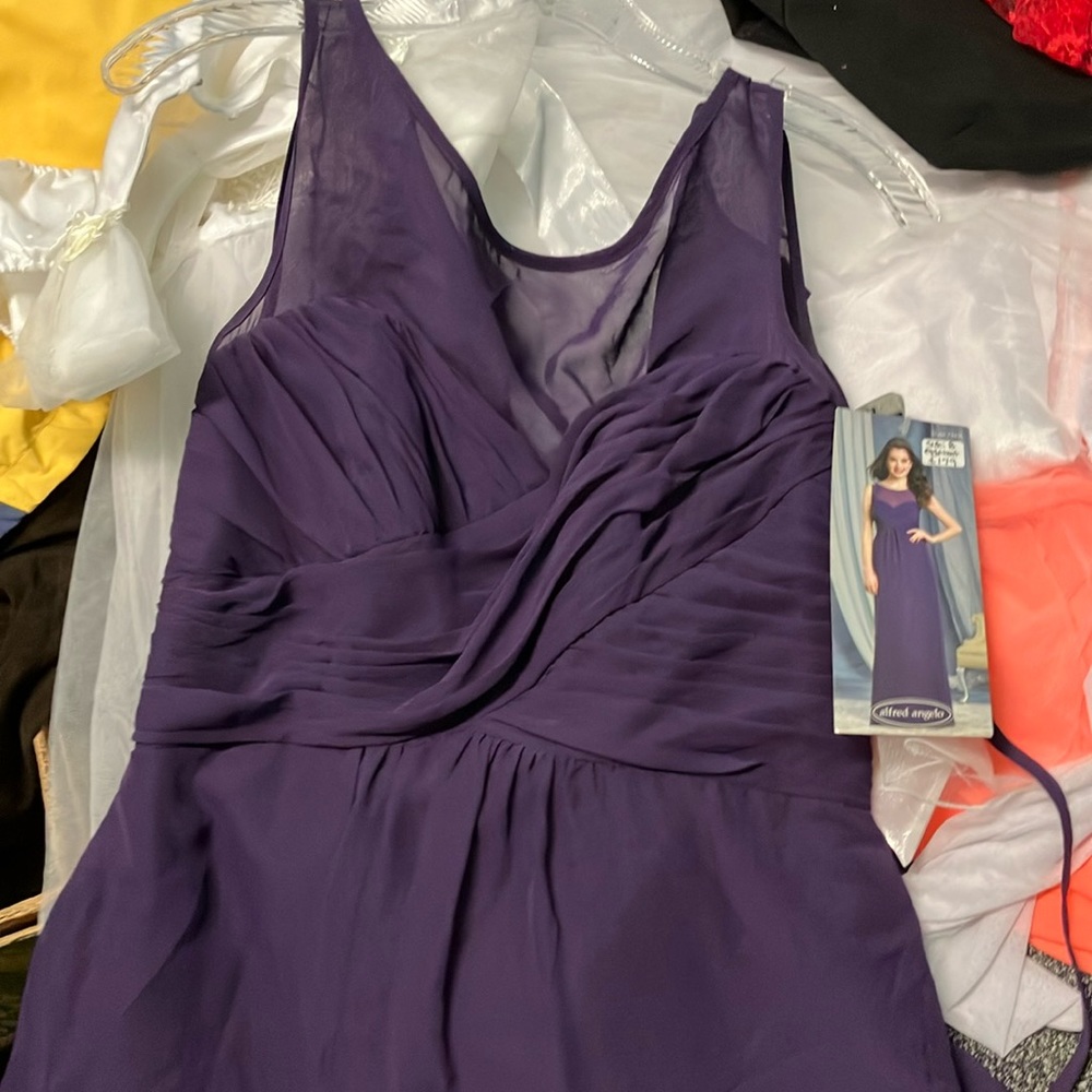 Ladies, beautiful floor length purple party dress size 8